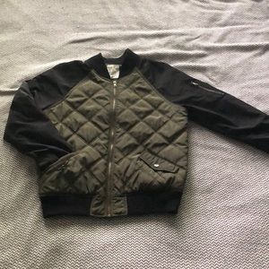 Army Green and Black Bomber Jacket